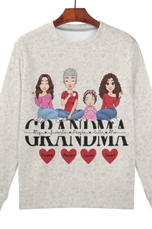 Women's All Over Print Crew Neck Streetwear Sweatshirt