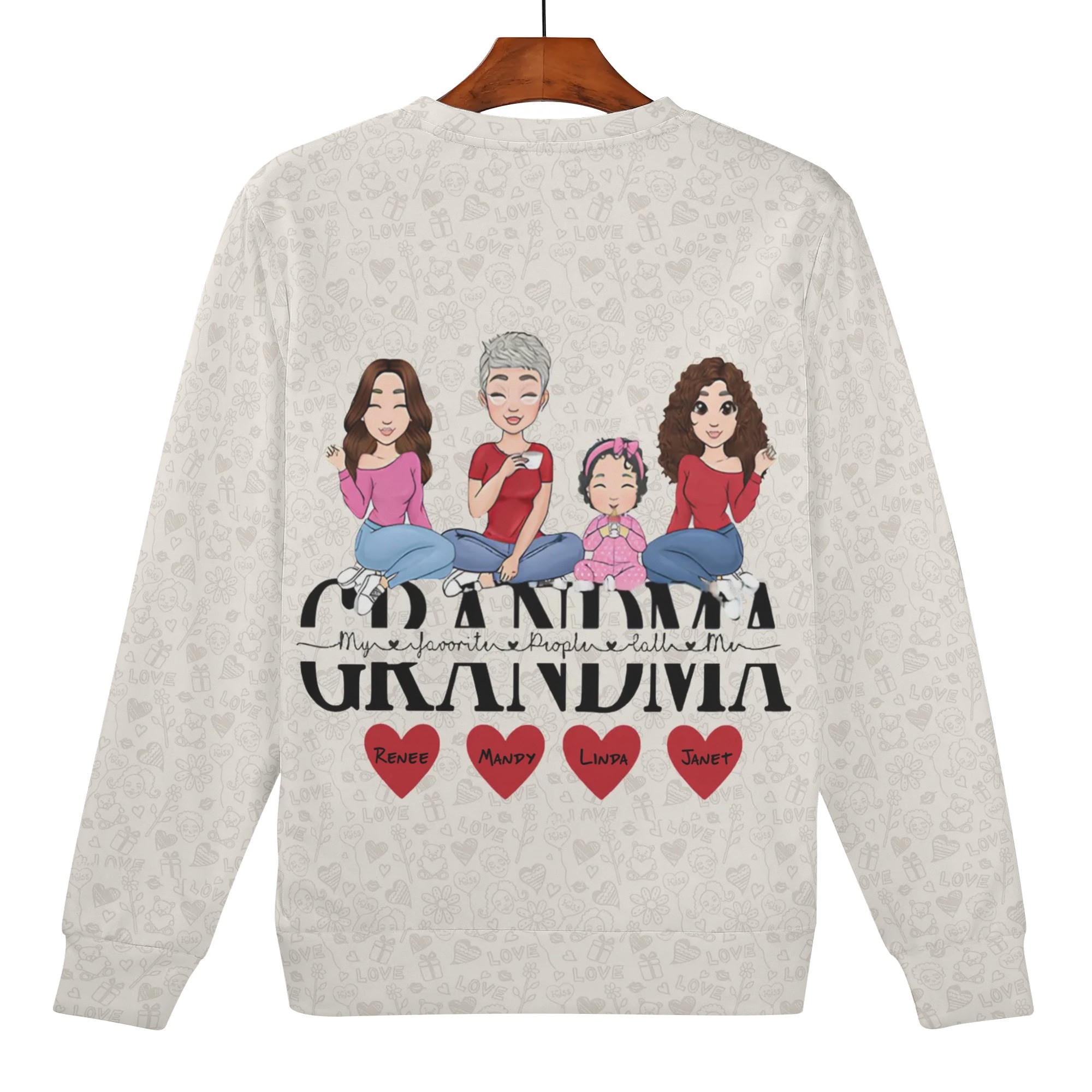 Women's All Over Print Crew Neck Streetwear Sweatshirt - Image 2