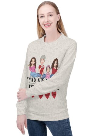 Women's All Over Print Crew Neck Streetwear Sweatshirt