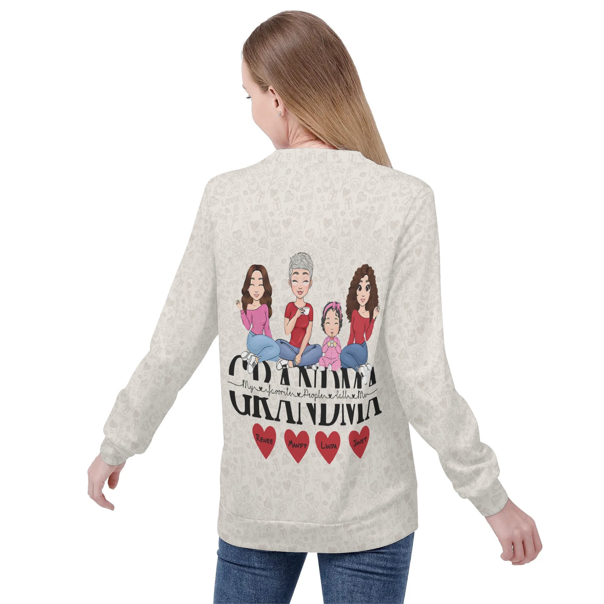 Women's All Over Print Crew Neck Streetwear Sweatshirt - Image 6