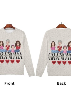 Women's All Over Print Crew Neck Streetwear Sweatshirt