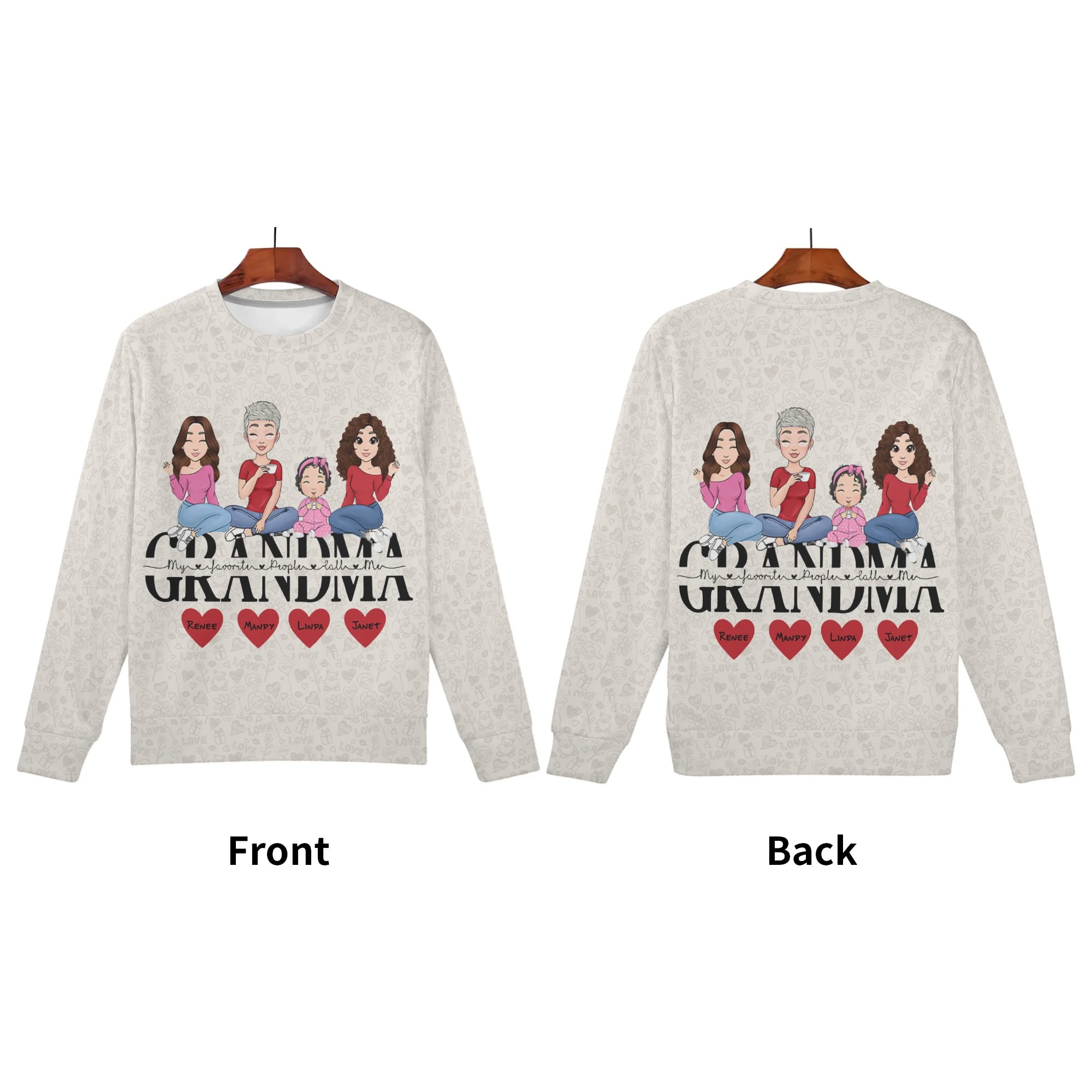 Women's All Over Print Crew Neck Streetwear Sweatshirt - Image 7