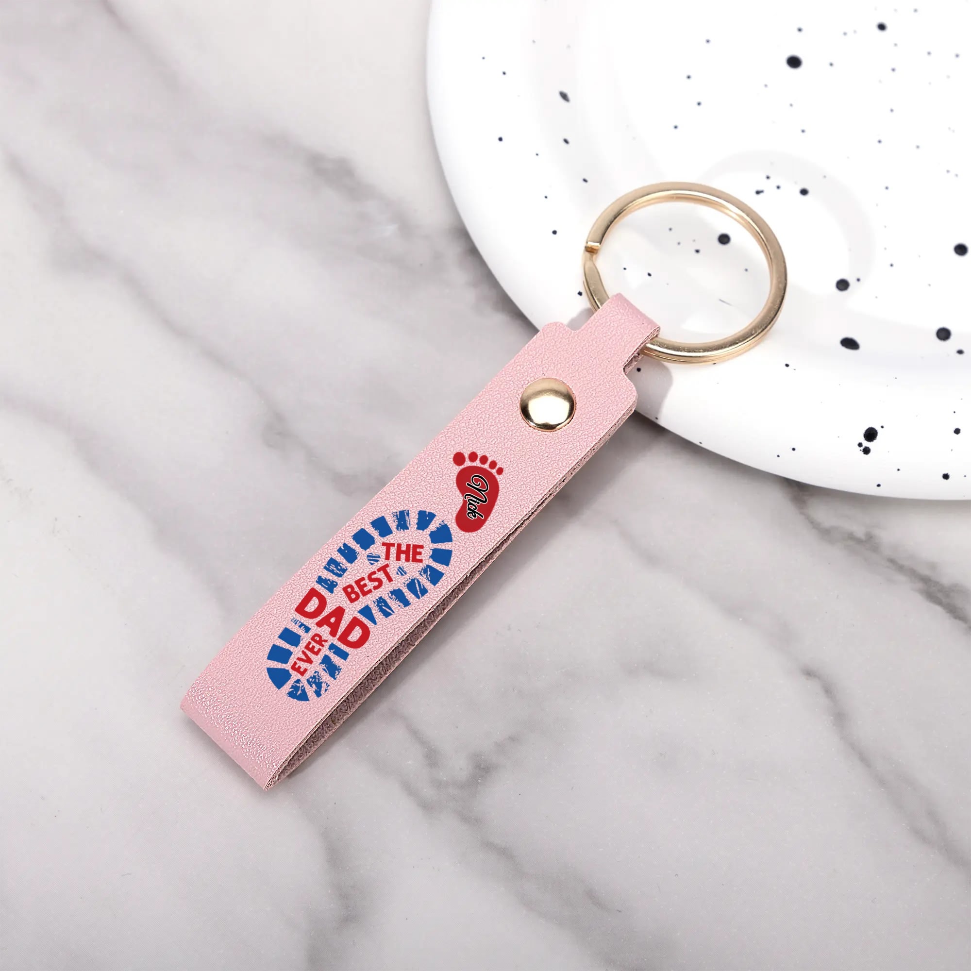 Handcrafted Leather Loop Keychain - Image 4