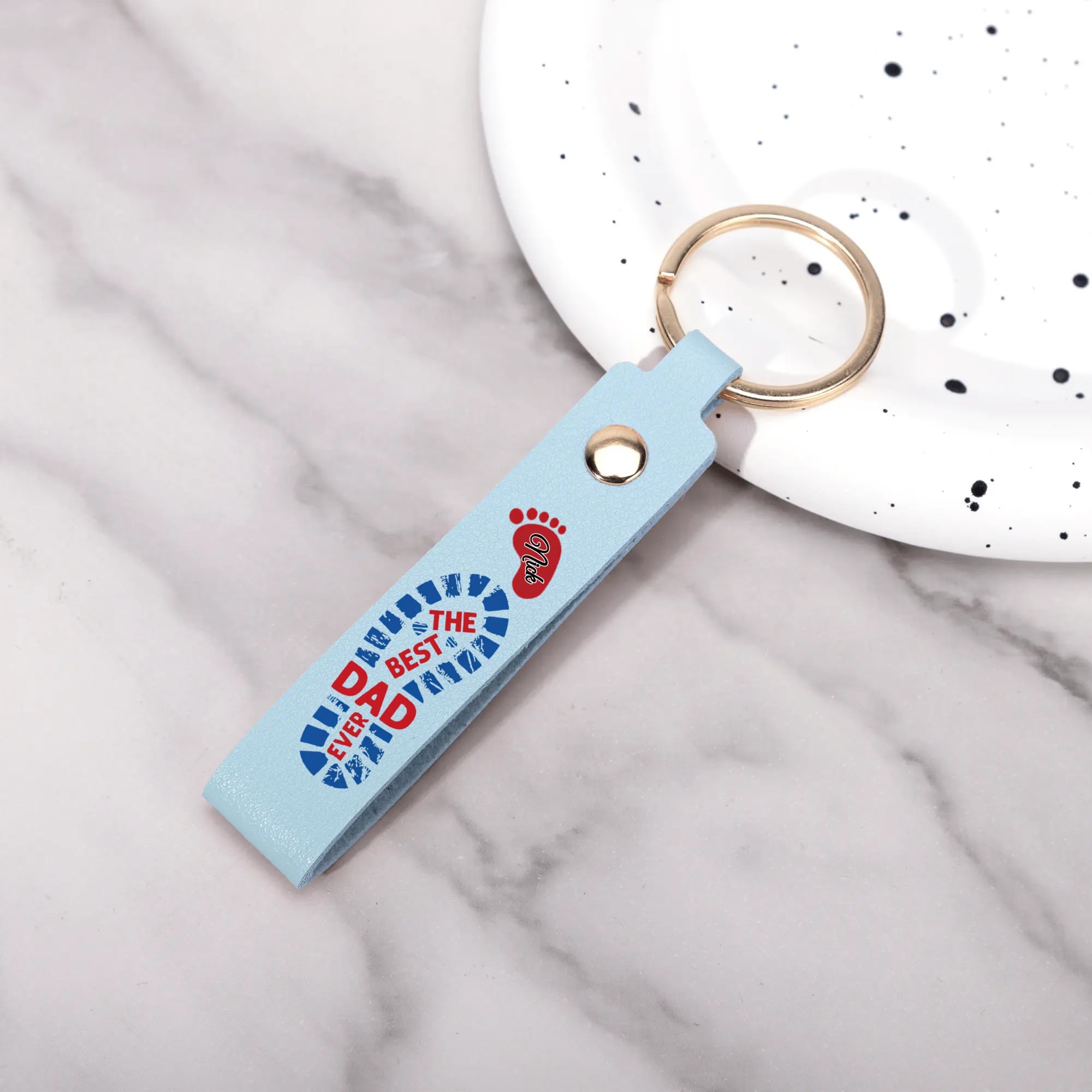 Handcrafted Leather Loop Keychain - Image 14