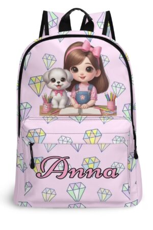 17 Inch Twill (PU) Leather School Backpack