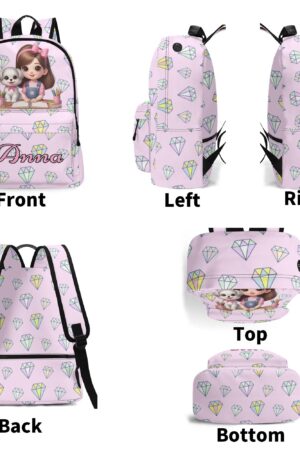 17 Inch Twill (PU) Leather School Backpack