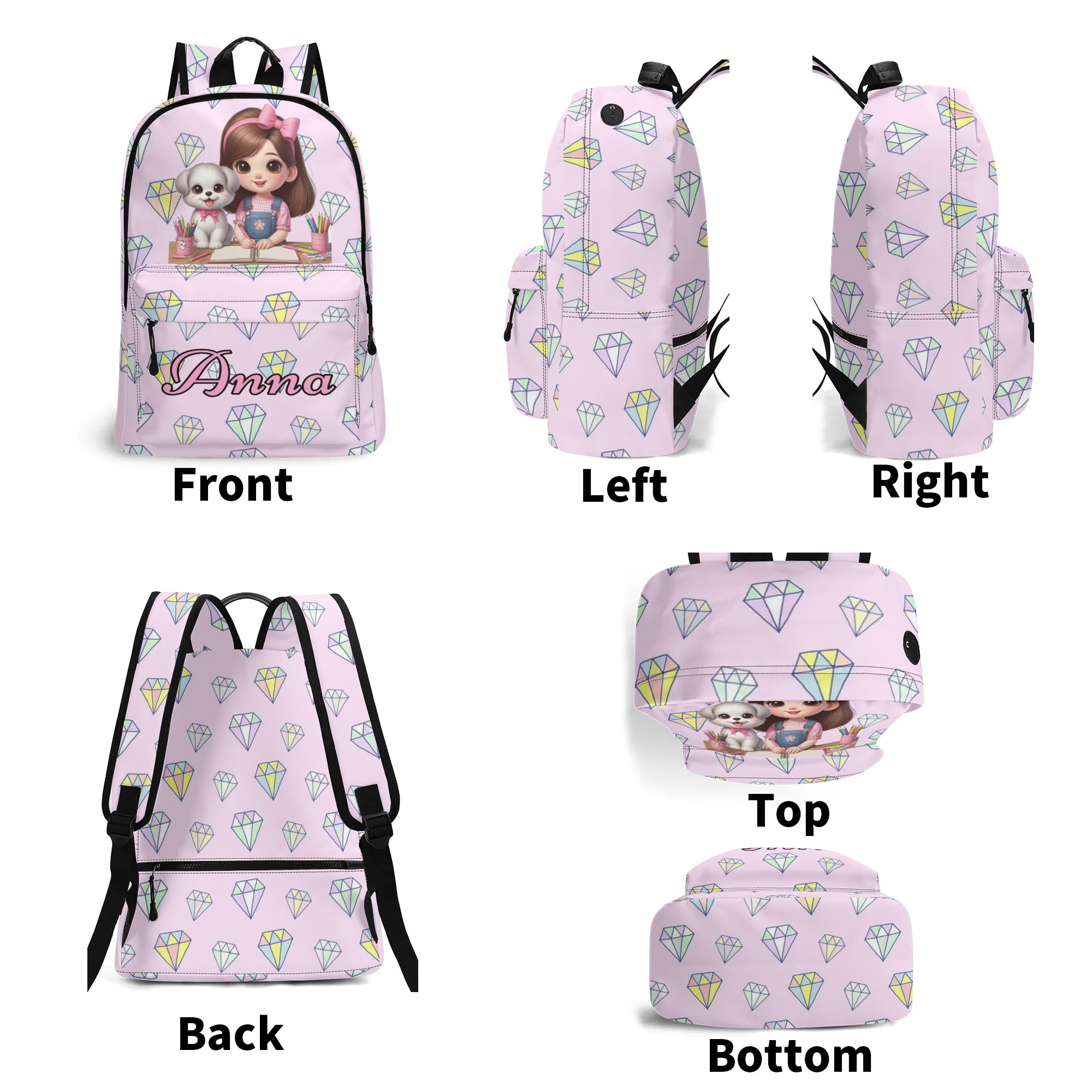 17 Inch Twill (PU) Leather School Backpack - Image 10
