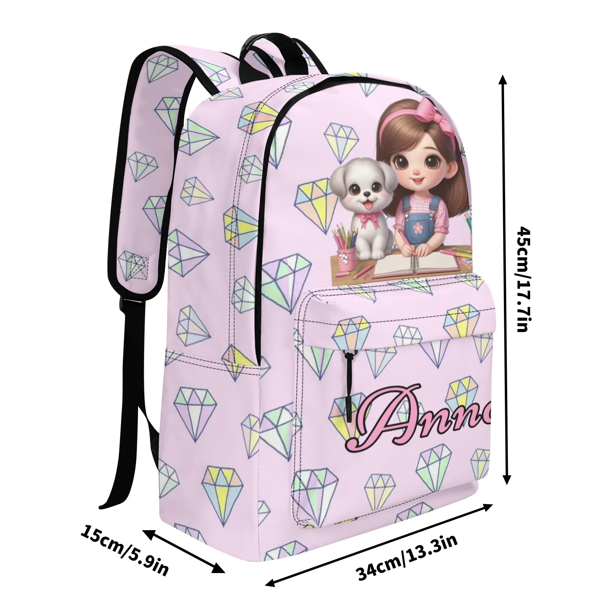 17 Inch Twill (PU) Leather School Backpack - Image 8