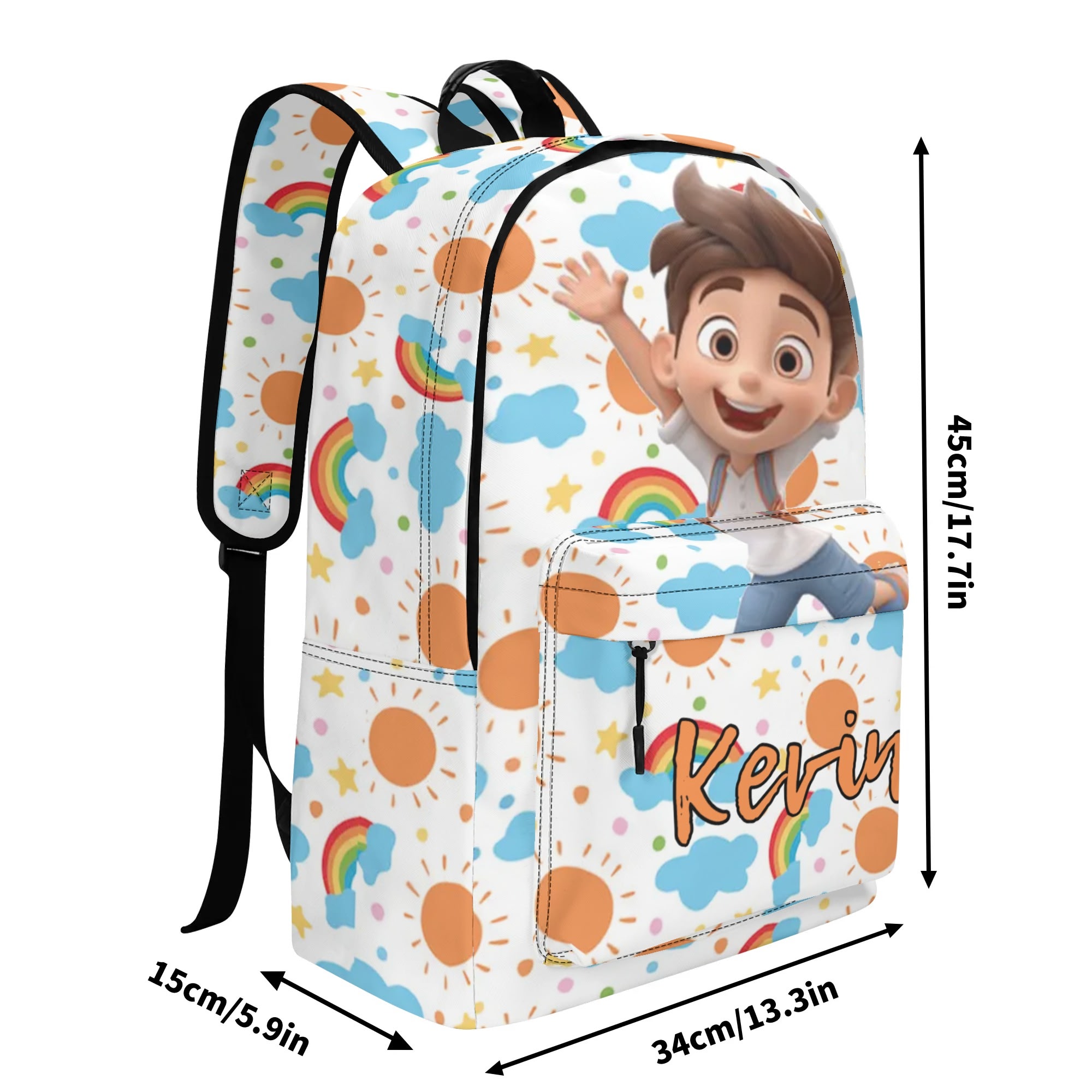 17 Inch Twill (PU) Leather School Backpack - Image 8