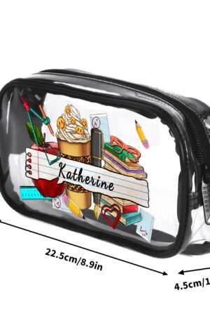 Clear Transparent Custom Pencil Case(Single-Sided Print)