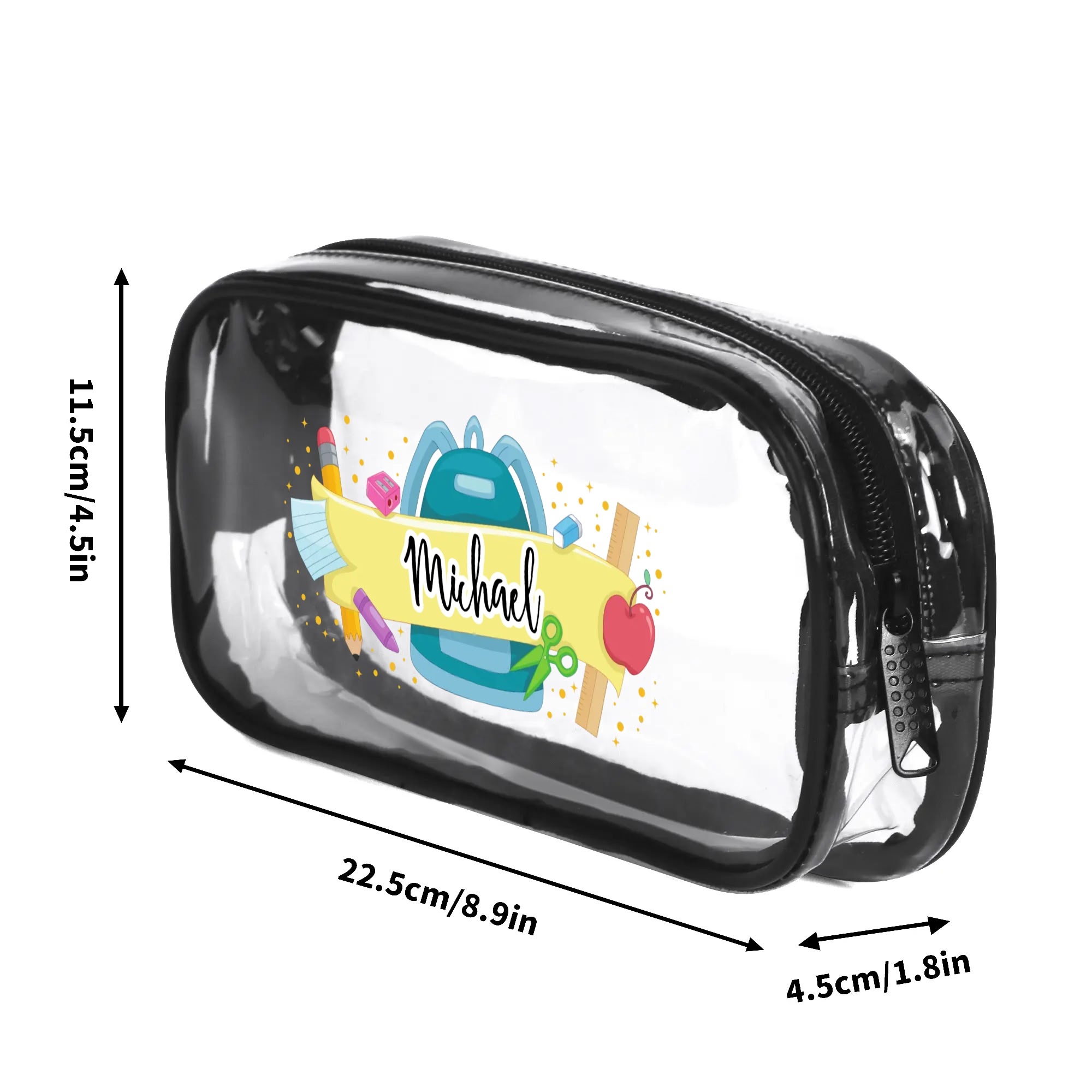Clear Transparent Custom Pencil Case(Single-Sided Print) - Image 4