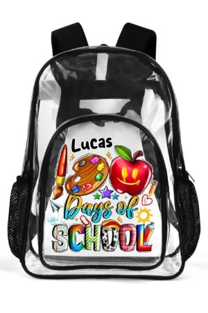 Double layer 17 Inch Clear Bag PVC See Through Transparent School Backpack