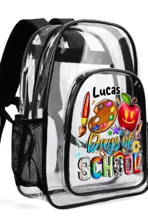 Double layer 17 Inch Clear Bag PVC See Through Transparent School Backpack