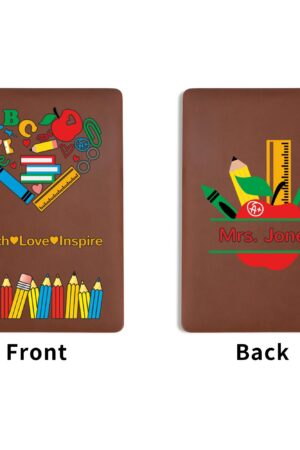 Custom 2 Sides Print PU Black and Brown Notebook