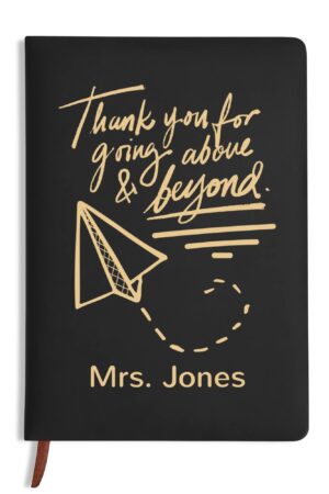 Custom 2 Sides Print PU Black and Brown Notebook