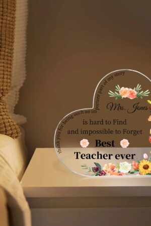 Heart Shaped Christmas Acrylic Keepsake Ornament Personalized Gift