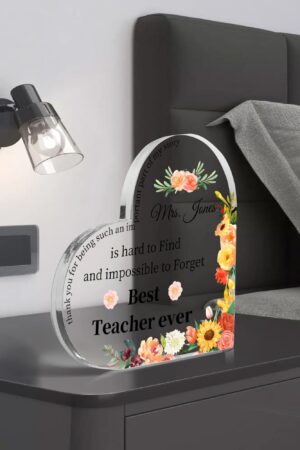 Heart Shaped Christmas Acrylic Keepsake Ornament Personalized Gift