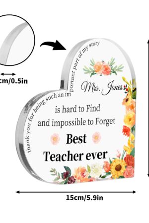 Heart Shaped Christmas Acrylic Keepsake Ornament Personalized Gift