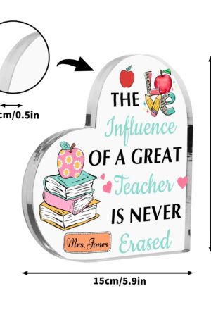 Heart Shaped Christmas Acrylic Keepsake Ornament Personalized Gift