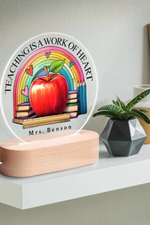 Personalised Name Acrylic Round Lamp Night Light Home Decor