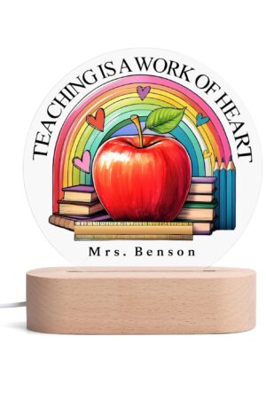 Personalised Name Acrylic Round Lamp Night Light Home Decor