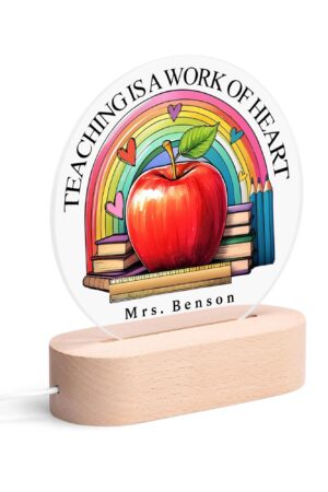 Personalised Name Acrylic Round Lamp Night Light Home Decor