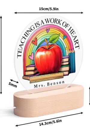 Personalised Name Acrylic Round Lamp Night Light Home Decor