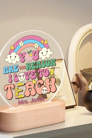 Personalised Name Acrylic Round Lamp Night Light Home Decor