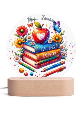 Personalised Name Acrylic Round Lamp Night Light Home Decor