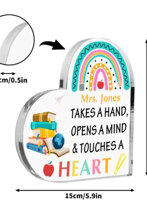 Heart Shaped Christmas Acrylic Keepsake Ornament Personalized Gift