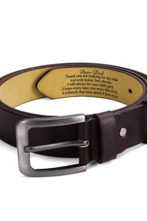 Engraved Leather Brown Belt Funny Personalized Gift For Husband Boyfriend