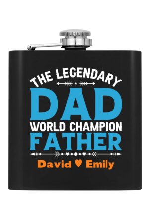 Personalized Hip Flask Set 7oz Black Stainless Steel with A Gift Box