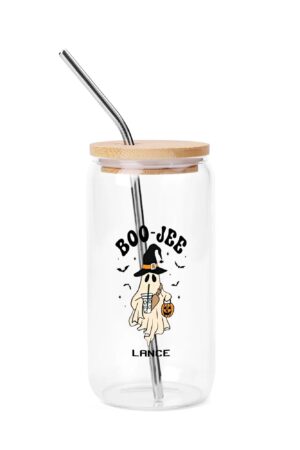 Transparent Bamboo Covered Cup 16oz Glass Cups Furniture with Straw