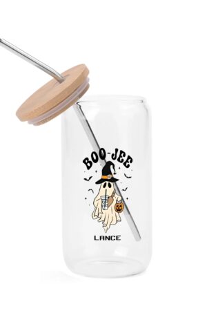 Transparent Bamboo Covered Cup 16oz Glass Cups Furniture with Straw