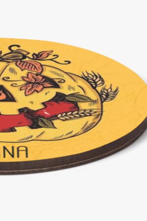 1 Design Round Wood Coaster 4 Pcs