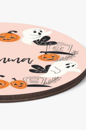 1 Design Round Wood Coaster 4 Pcs