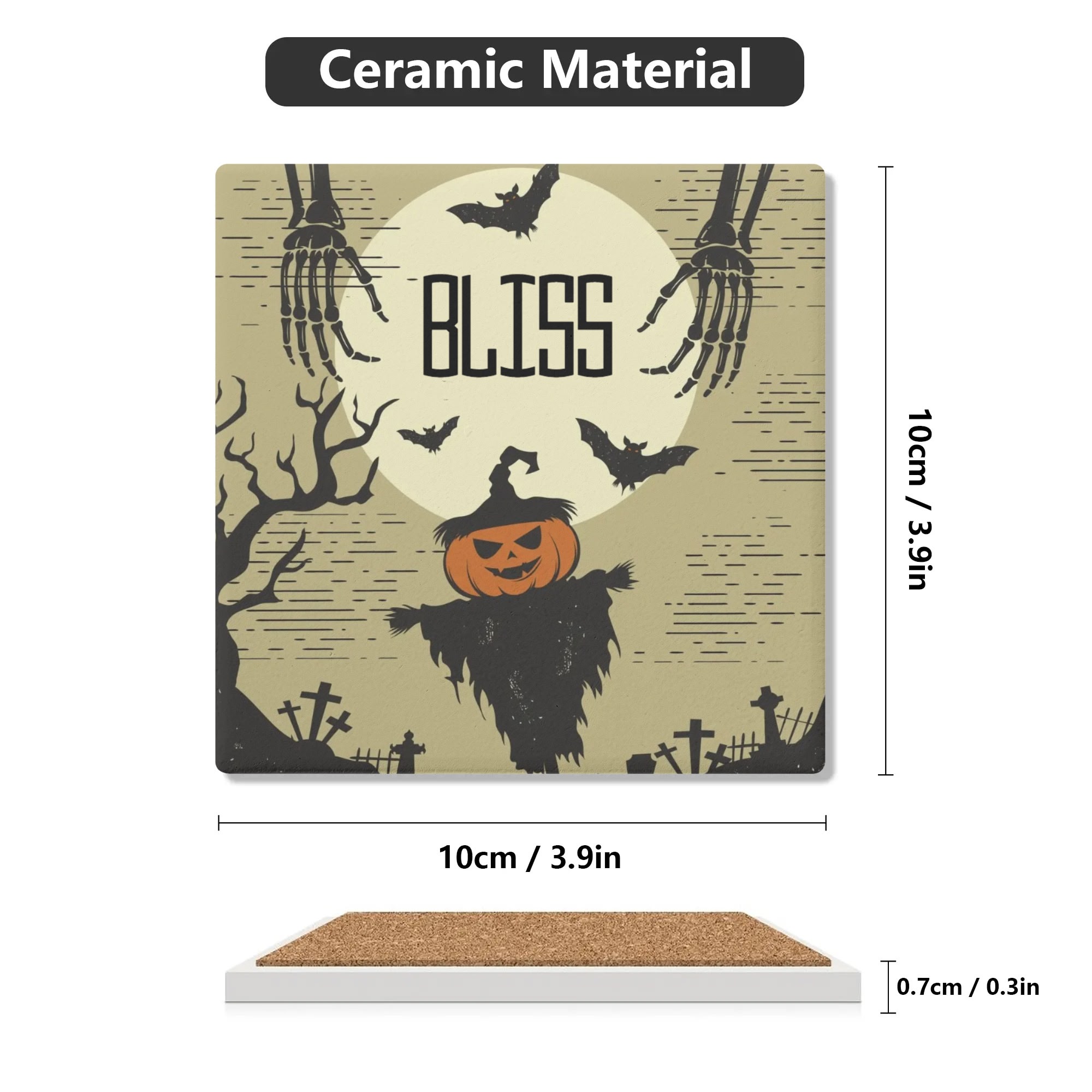 1 Design Square Ceramic Coasters 4 Pcs - Image 6