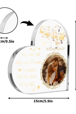 Heart Shaped Christmas Acrylic Keepsake Ornament Personalized Gift