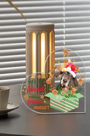 Heart Shaped Christmas Acrylic Keepsake Ornament Personalized Gift