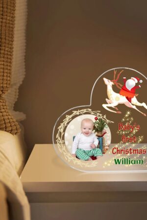 Heart Shaped Christmas Acrylic Keepsake Ornament Personalized Gift