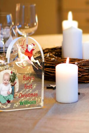 Heart Shaped Christmas Acrylic Keepsake Ornament Personalized Gift