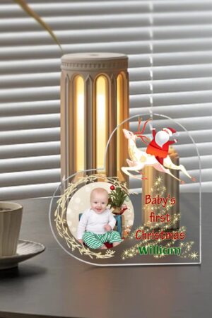 Heart Shaped Christmas Acrylic Keepsake Ornament Personalized Gift