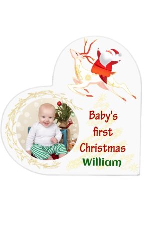 Heart Shaped Christmas Acrylic Keepsake Ornament Personalized Gift