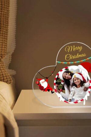 Heart Shaped Christmas Acrylic Keepsake Ornament Personalized Gift