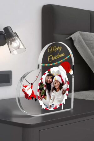 Heart Shaped Christmas Acrylic Keepsake Ornament Personalized Gift