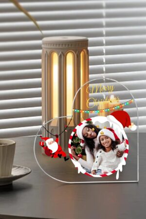 Heart Shaped Christmas Acrylic Keepsake Ornament Personalized Gift