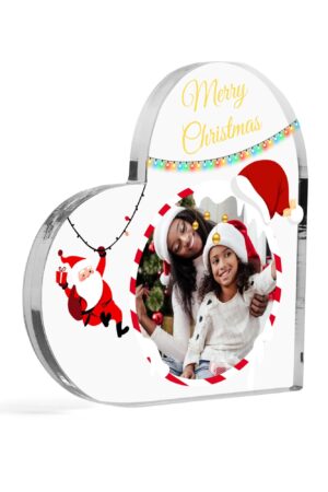 Heart Shaped Christmas Acrylic Keepsake Ornament Personalized Gift