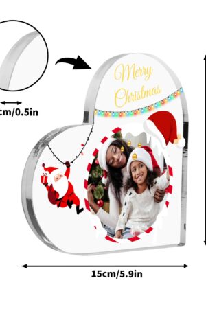 Heart Shaped Christmas Acrylic Keepsake Ornament Personalized Gift