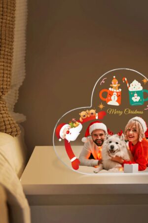 Heart Shaped Christmas Acrylic Keepsake Ornament Personalized Gift