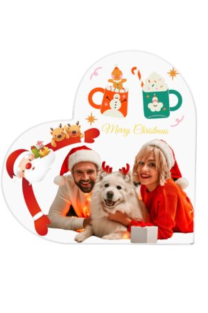 Heart Shaped Christmas Acrylic Keepsake Ornament Personalized Gift